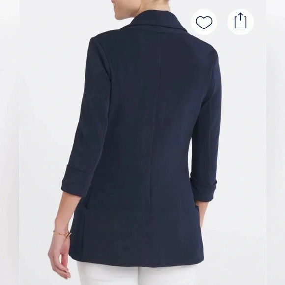 FrenchMauve Melanie Knit Tunic Blazer Navy XL - Picture 5 of 6